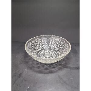 Clear Pressed Glass‎ Serving Bowl, 10" Glass Bowl, Tableware, Vintage Glassware